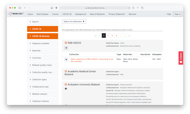 Biobank Samples Data Directory